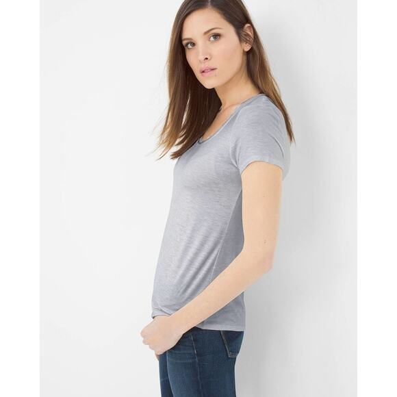 WHBM Heather Gray Manhattan Tee Size Medium - Picture 3 of 6